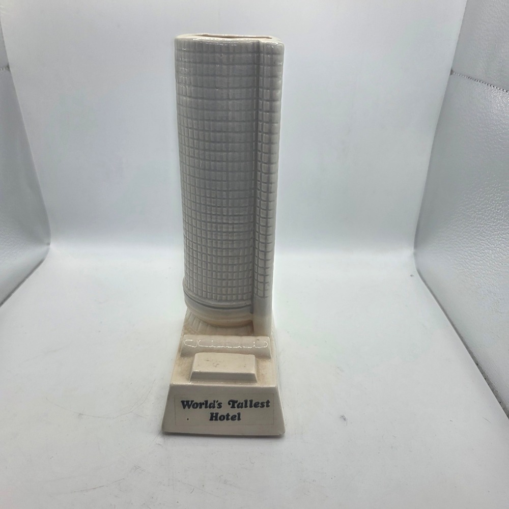 1970s Peachtree Plaza Atlanta World's Tallest Hotel Ceramic Souvenir Vase